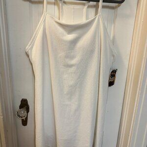 Aria NWT White Athletic Dress w/Shelf Bra and Knit Texture-Size XL